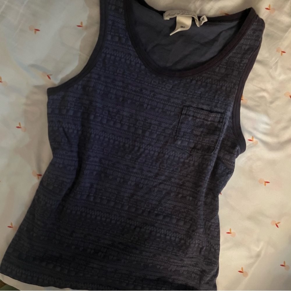 Navy Tank Top with Ringer Details - Picture 2 of 4